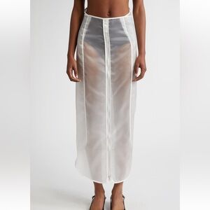 NWT Coperni Organza Sheer White Skirt Small $490